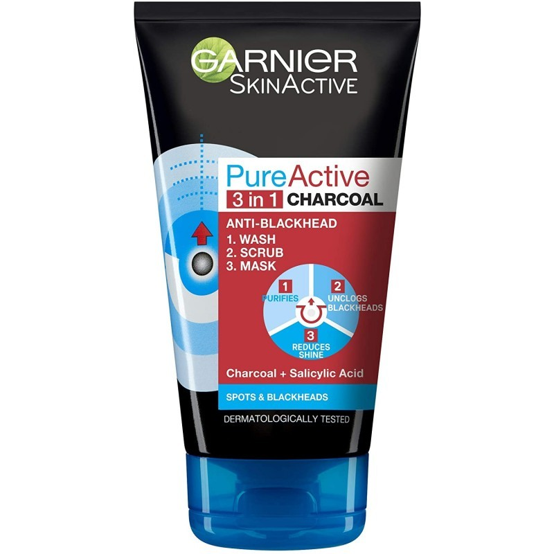 GARNIER PUREACTIVE 3 IN 1 CHARCOAL FACE WASH